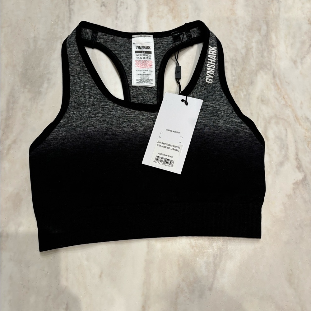 Brand New With Tags Black and Grey Ombré Sports Bra. Size XS.